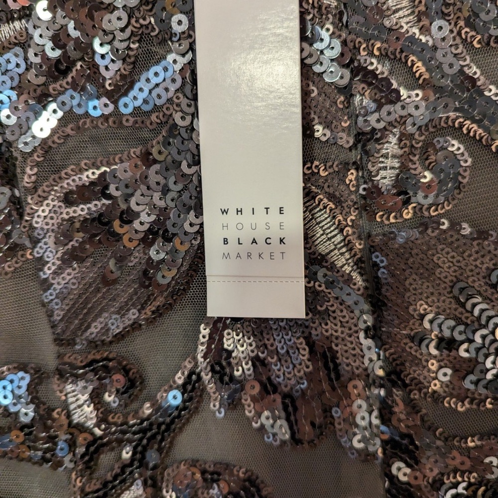 Black and white market Cocktail Dress size 8P sequin new - Picture 7 of 10